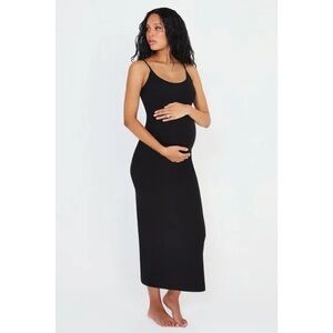 Bumpsuit scoop neck cami maxi maternity dress in black